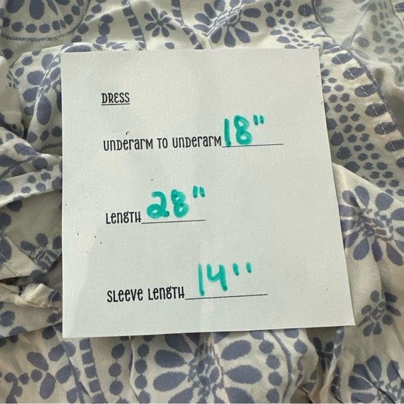 Olivaceous Elegant Blue and Cream Floral Mini Dress - Picture 4 of 7